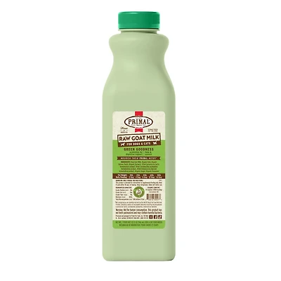 Primal - Raw Goat Milk for Dogs & Cats - Digestive Support & Hydration - Green Goodness Recipe