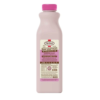 Primal - Raw Goat Milk for Dogs & Cats - Digestive Support & Hydration - Cranberry Blast Recipe