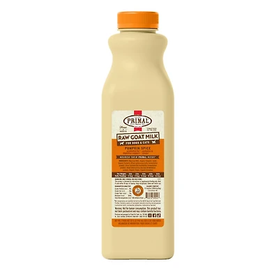 Primal - Raw Goat Milk for Dogs & Cats - Digestive Support & Hydration - Pumpkin Spice Recipe