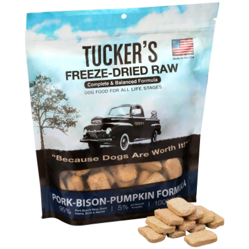 Tucker's - Freeze Dried Dog Food - Limited Ingredient Balanced Diet - Pork, Bison, & Pumpkin Formula