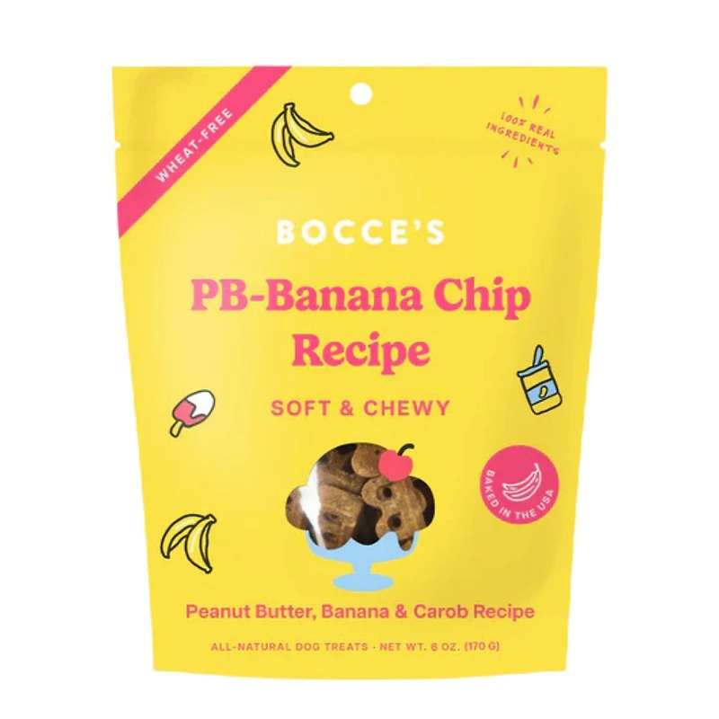 Bocce's Bakery - Soft & Chewy Dog Treats - PB-Banana Chip Recipe