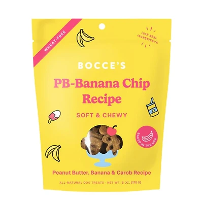 Bocce's Bakery - Soft & Chewy Dog Treats - PB-Banana Chip Recipe