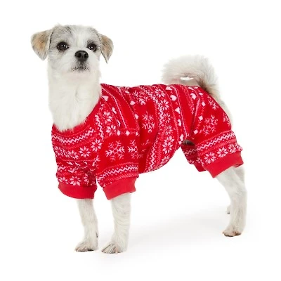 Hotel Doggy - Dog Pajamas - Christmas Snowflake Plush Onesie
