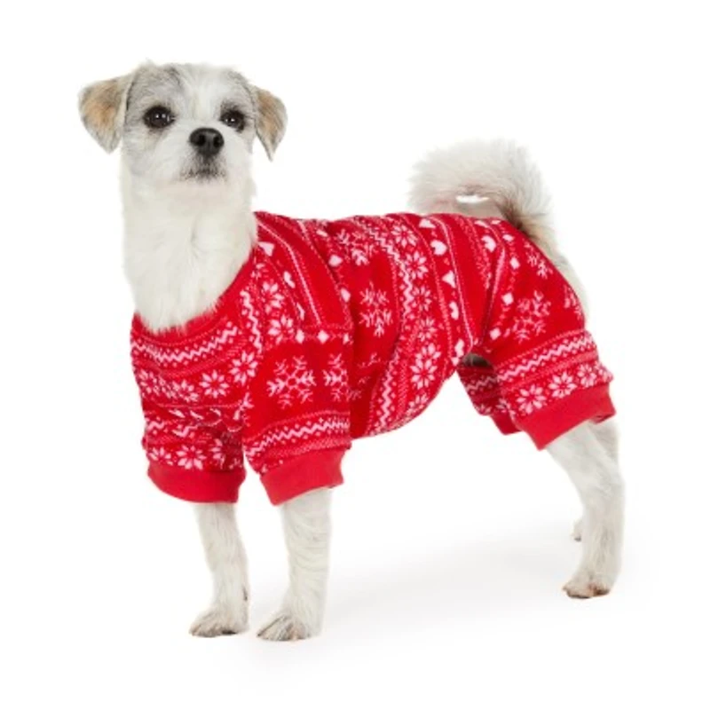 Hotel Doggy - Dog Pajamas - Christmas Snowflake Plush Onesie