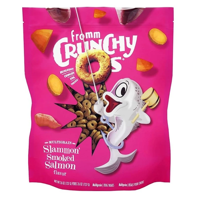 - Crunchy Os® Dog Treats - Low Calorie Crunchy Snack for Training & Fun - Slammon' Smoked Salmon Flavor