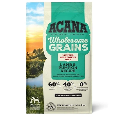 ACANA - Dry Dog Food - Protein Rich with Limited Ingredients - Lamb & Pumpkin  Recipe - 22.5 lbs Bag