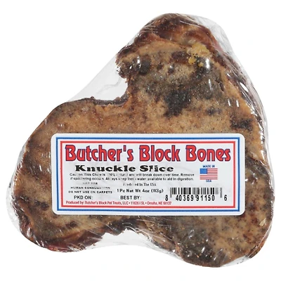 Butcher's Block Bones - Dog Chew - Single Ingredient Natural Hickory Smoked Beef - Knuckle Slice
