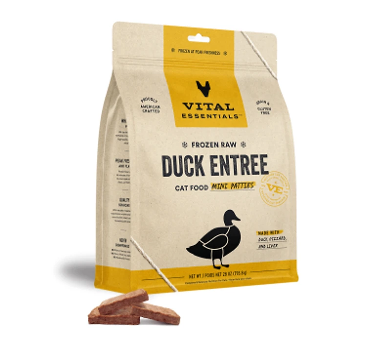 Vital Essentials - Raw Cat Food - Duck Mini Patties
