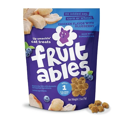 Fruitables - Cat Treat - Superfood Blend with Crunchy Flaky Texture - Chicken & Blueberry