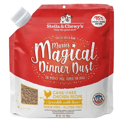 Stella & Chewy's - Freeze Dried Raw Dog Food Topper - Grain Free Meal Enhancer - Marie’s Magical Dinner Dust Cage Free Chicken Recipe