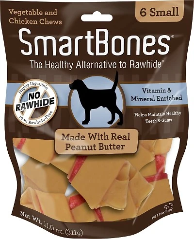 SmartBones - Dog Treats - Small Peanut Butter Chew Bones