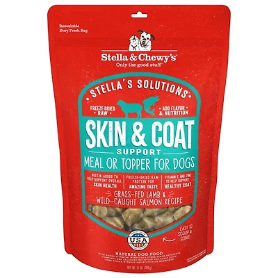Stella & Chewy's - Freeze Dried Dog Food - Skin & Coat Support Meal or Topper - Grass Fed Lamb & Wild Caught Salmon Recipe