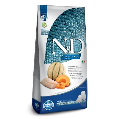 Farmina - Dry Puppy Food - Cod,  Pumpkin,  & Cantaloupe Med/Maxi Puppy