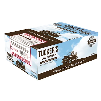 Tucker's - Raw Frozen Dog Food - Grain Free & High Protein Complete Diet - Pork,  Beef,  & Pumpkin Formula