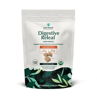 Pet Releaf - Hemp Extract Edibites - Digestive Releaf Sweet Potato Pie Large Breed