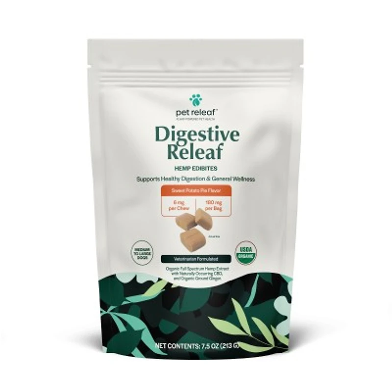 Pet Releaf - Hemp Extract Edibites - Digestive Releaf Sweet Potato Pie Large Breed