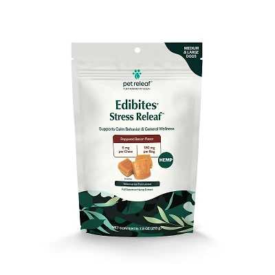 Pet Releaf - Hemp Extract Edibites - Stress Releaf Peppered Bacon Large Breed