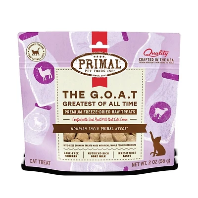 Primal - Freeze Dried Raw Cat Treat - All Natural with Probiotics - The G.O.A.T. Chicken & Goat Milk