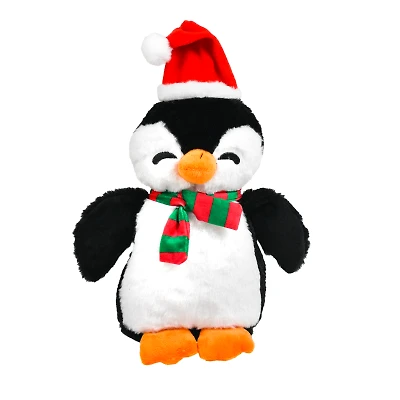 Patchwork Pet - Plush Dog Toy - Holiday Penguin/ Holiday Hippo