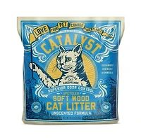 Catalyst - Lightweight Upcycled Soft Wood Cat Litter - Natural Odor Control & Low Dust Clumping Performance - Unscented