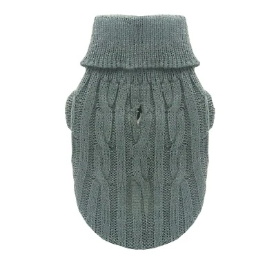 Fashion Pet - Dog Sweater - Grey Cable Knit