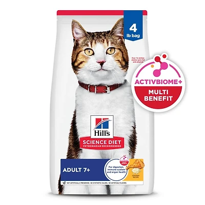 Science Diet - Mature Adult 7+ Dry Cat Food for Healthy Aging – Chicken Recipe – Supports Heart,  Kidney & Digestive Health