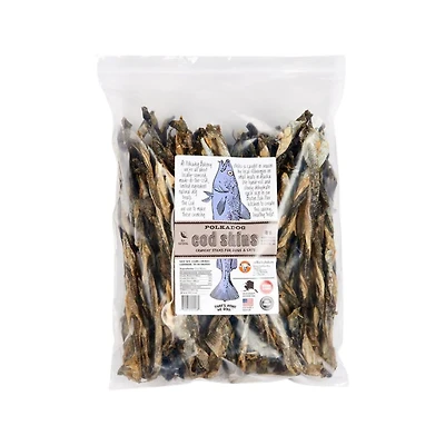 Polkadog - Wild Caught Cod Skins Dog Treat - Single Ingredient Crunchy Snack