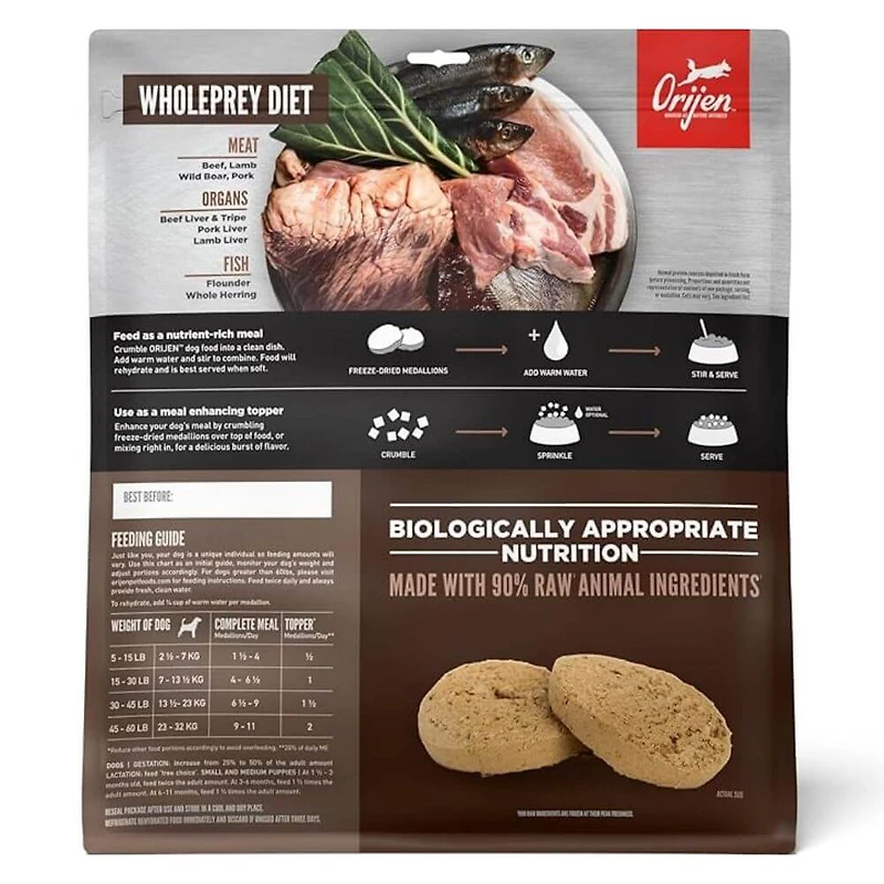 - Freeze Dried Medallions Dog Food - High Protein & Nutrient Rich Raw Animal Ingredients - Regional Red
