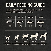 Vital Essentials - Frozen Raw Dog Food - High Protein,  Grain Free & Limited Ingredient Patties - Beef Entrée