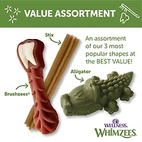 WHIMZEES - Dog Dental Treat - Brushzees Natural Grain Free Dental Chews - Large Breed Value Box
