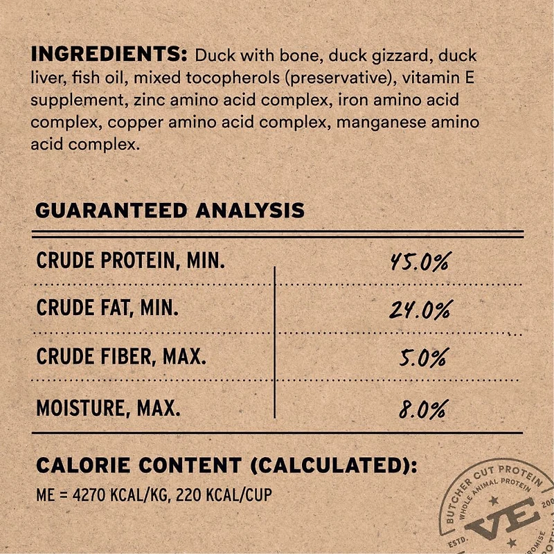 Vital Essentials - Freeze Dried Raw Dog Food - High Protein,  Grain Free & Limited Ingredient Crunchy Mini Nibs - Duck Entrée