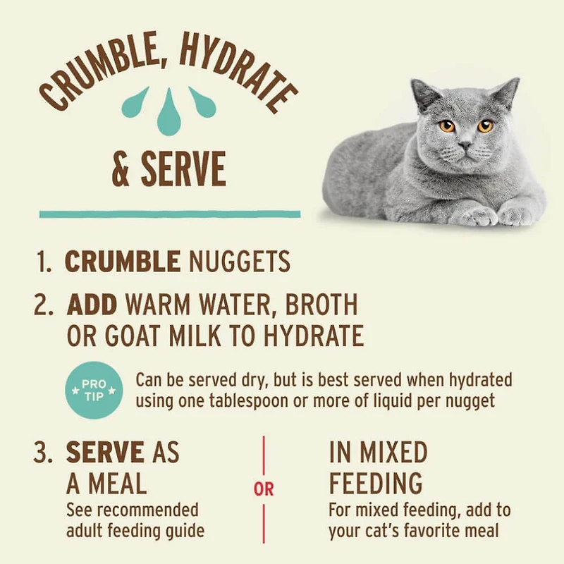 - Freeze Dried Cat Food Nuggets - Raw & Natural Nutrition - Chicken & Salmon Recipe