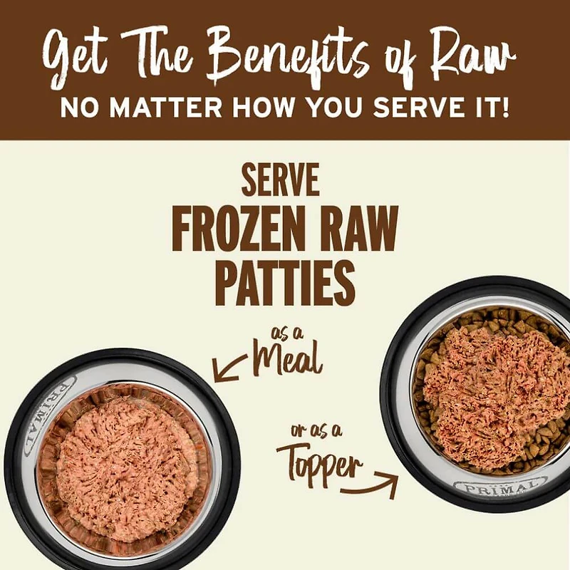 Primal - Frozen Dog Food Patties - Raw & Natural Nutrition - Rabbit Recipe