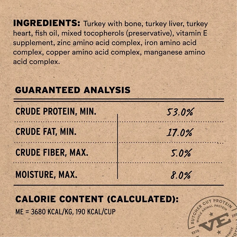 Vital Essentials - Freeze Dried Raw Dog Food - High Protein,  Grain Free & Limited Ingredient Crunchy Mini Nibs - Turkey Entrée