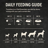Vital Essentials - Frozen Raw Dog Food - High Protein,  Grain Free & Limited Ingredient Patties - Turkey Entrée