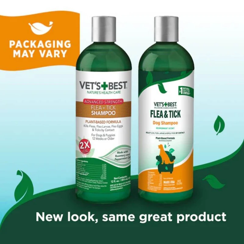 Vet's Best - Flea & Tick Advanced Strength Dog Shampoo - Kills Fleas,  Flea Eggs & Ticks