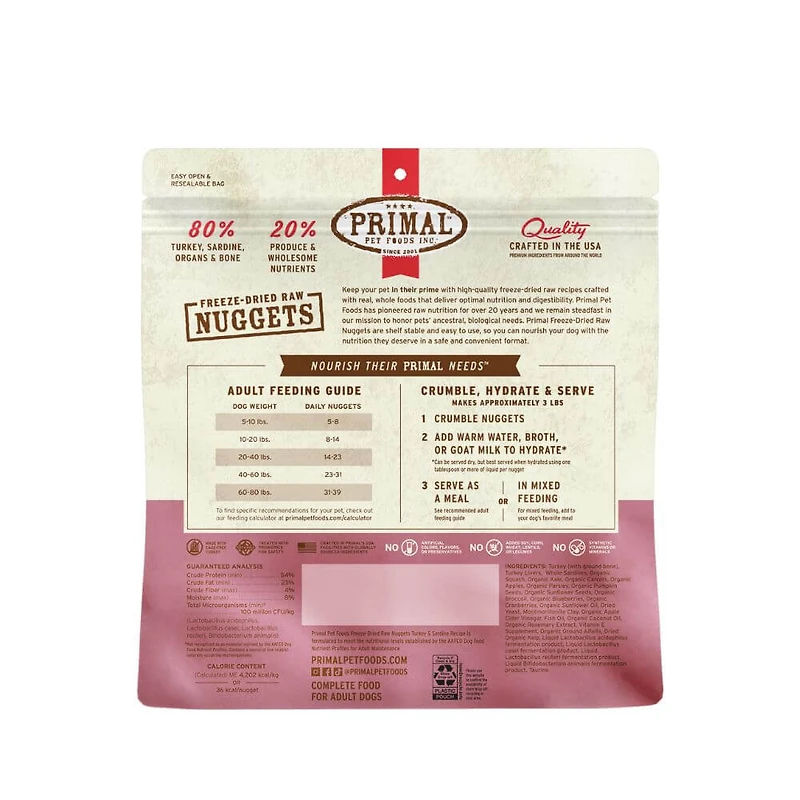Primal - Freeze Dried Dog Food Nuggets - Raw & Natural Nutrition