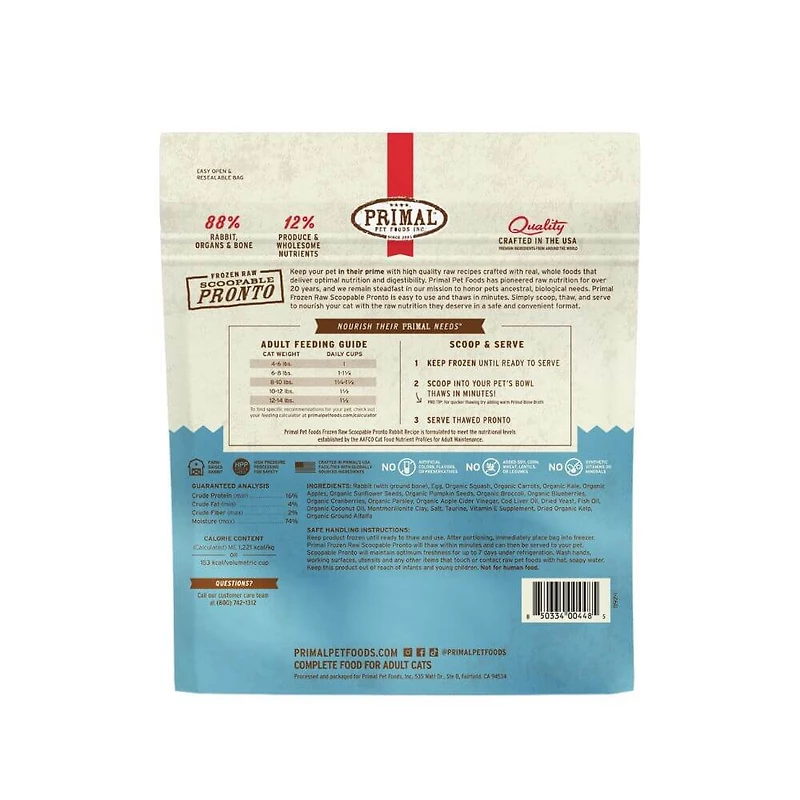 Primal - Frozen Scoopable Pronto Cat Food - Raw & Natural Nutrition