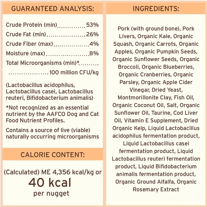 Freeze Dried Cat Food Nuggets - Raw & Natural Nutrition