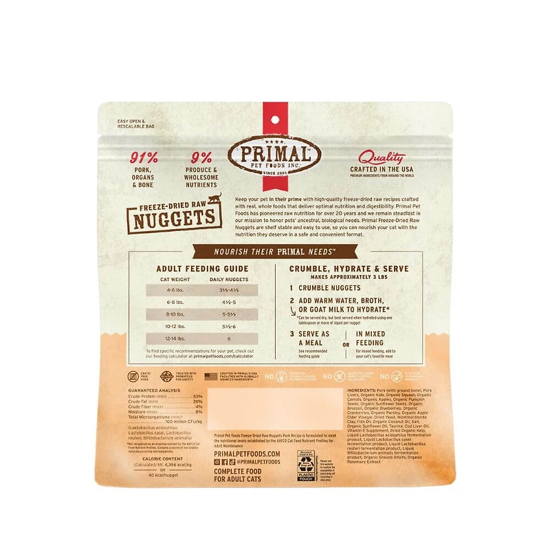Primal - Freeze Dried Cat Food Nuggets - Raw & Natural Nutrition