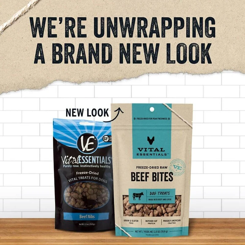 Vital Essentials - Freeze Dried Raw Dog Treats - High Protein,  Grain Free & Limited Ingredient - Beef Bites