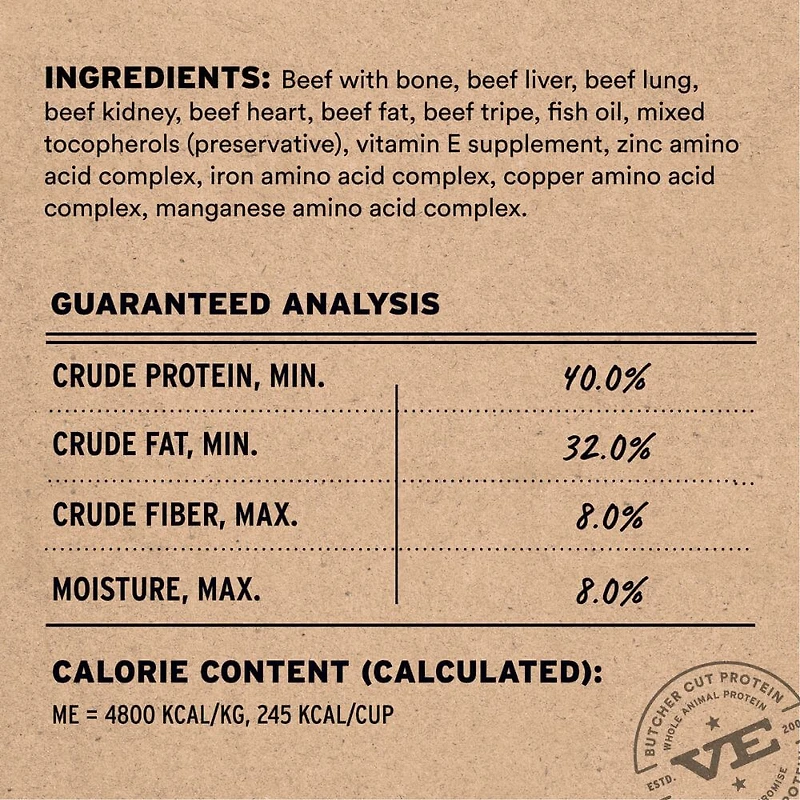 Vital Essentials - Freeze Dried Raw Dog Food - High Protein,  Grain Free & Limited Ingredient Crunchy Mini Nibs - Beef Entrée