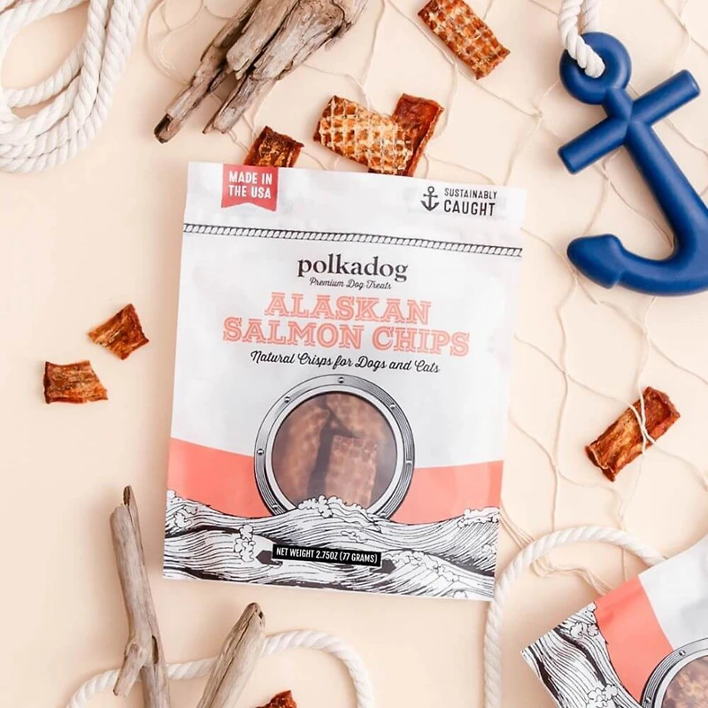 Polkadog - Single Ingredient Dog & Cat Treat - Alaskan Salmon Chips