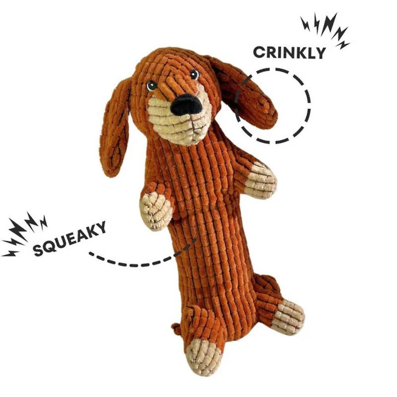 Patchwork Pet - The Weens Plush Dog Toy – Soft & Long Lasting with Squeaker & Crinkle Ears – Meerkat Pro
