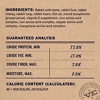 Vital Essentials - Freeze Dried Raw Dog Food - High Protein,  Grain Free & Limited Ingredient Crunchy Mini Nibs - Rabbit Entrée
