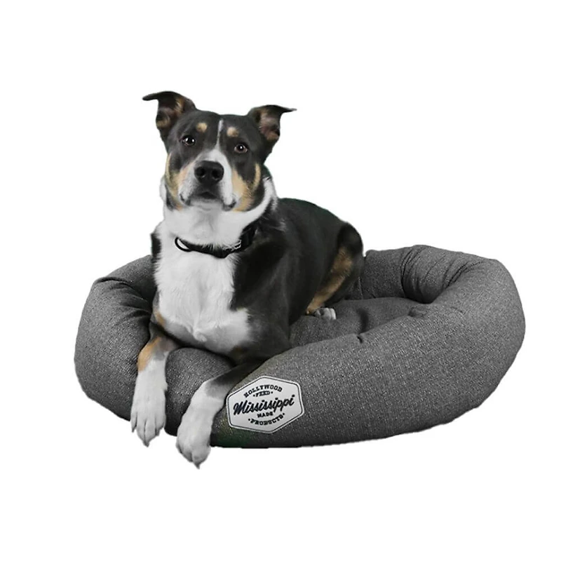 - Ultra Soft Donut Dog Bed - Washable Cover & Supportive Design for Comfort - Limited Edition Solid Gray