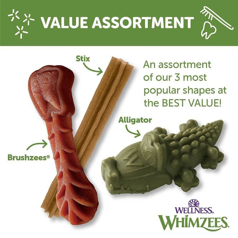 WHIMZEES - Dog Dental Treat - Brushzees Natural Grain Free Dental Chews