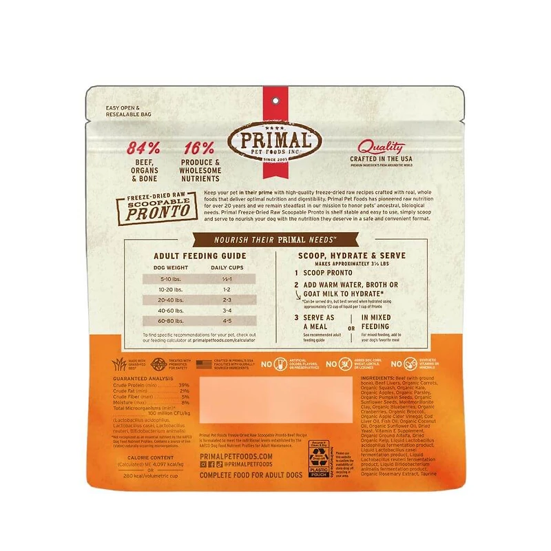Freeze Dried Scoopable Pronto Dog Food - Raw & Natural Nutrition