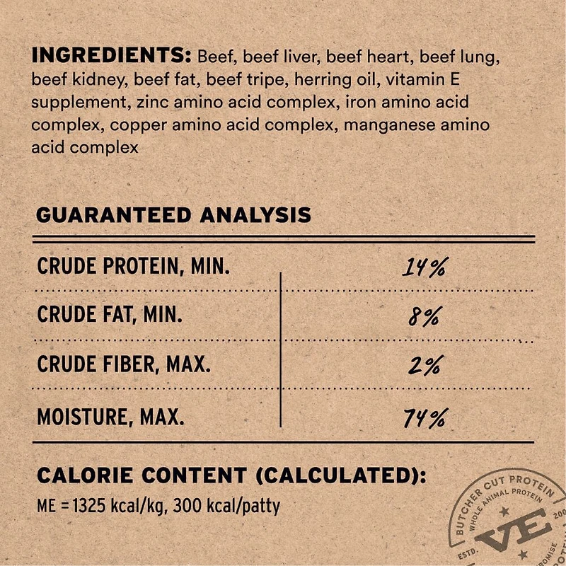 Vital Essentials - Frozen Raw Dog Food - High Protein,  Grain Free & Limited Ingredient Patties - Beef Entrée