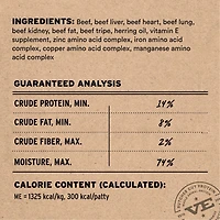 Vital Essentials - Frozen Raw Dog Food - High Protein,  Grain Free & Limited Ingredient Patties - Beef Entrée